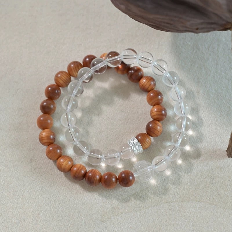 Crystal & Wood Bracelet