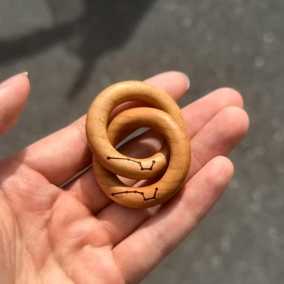 Peach Wood Meditation Rings : - Seekcase