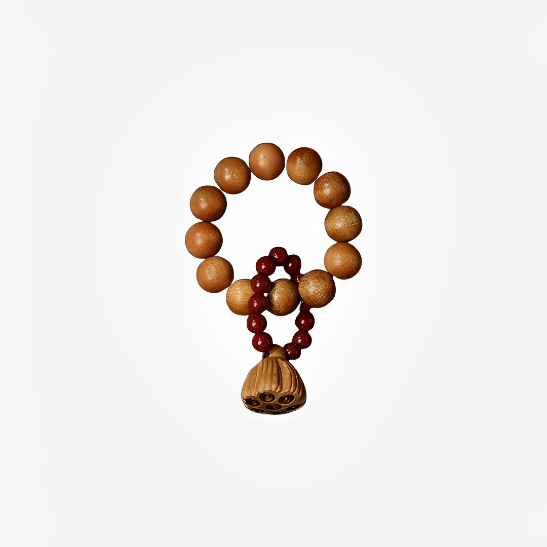 Cinnabar & Peach Wood Meditation Bracelet : Cinnabar & Peach Wood - Seekcase