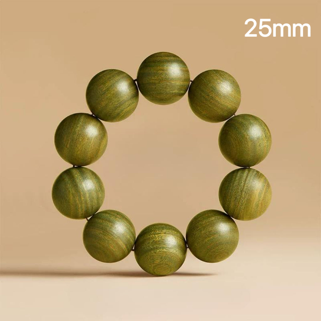 Sweet Green Sandalwood Beads - Oxidizing Prayer Bracelet : Green 25mm - Seekcase