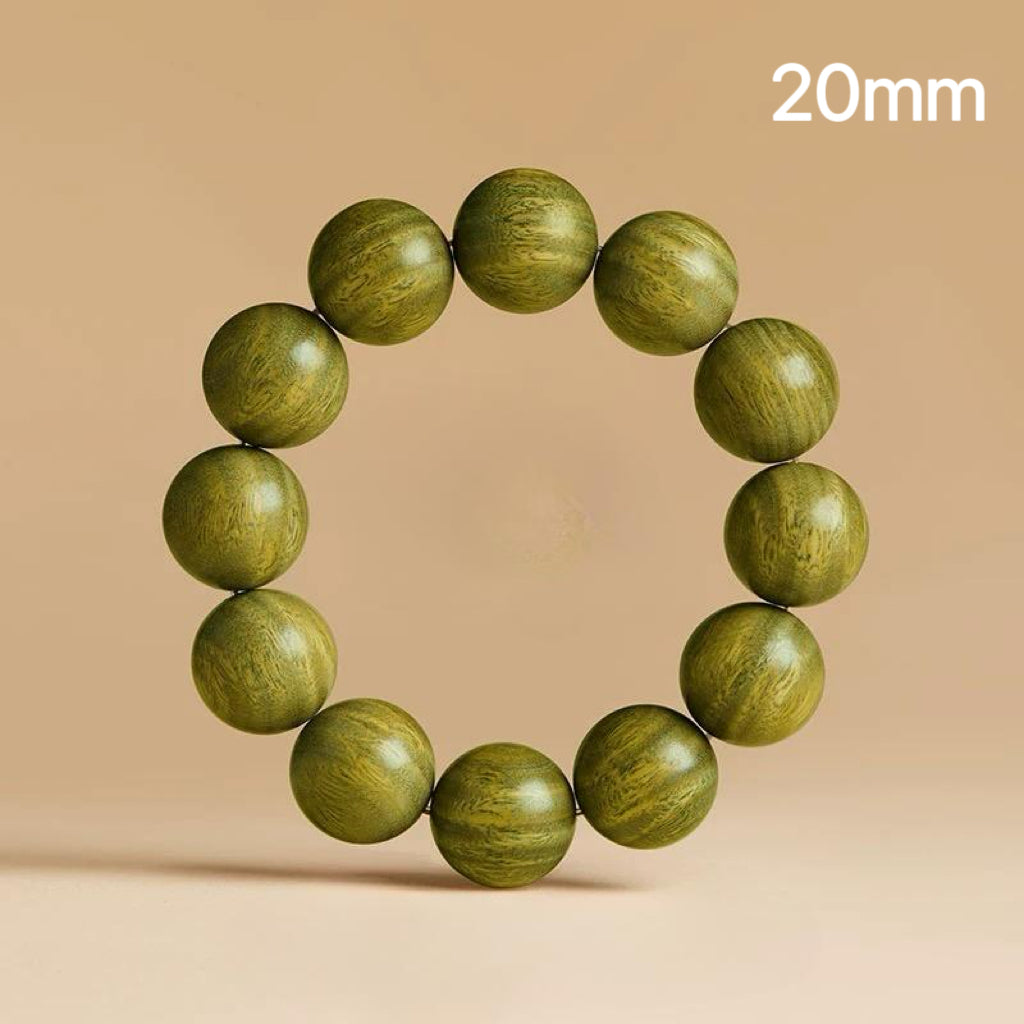 Sweet Green Sandalwood Beads - Oxidizing Prayer Bracelet : Green 20mm - Seekcase