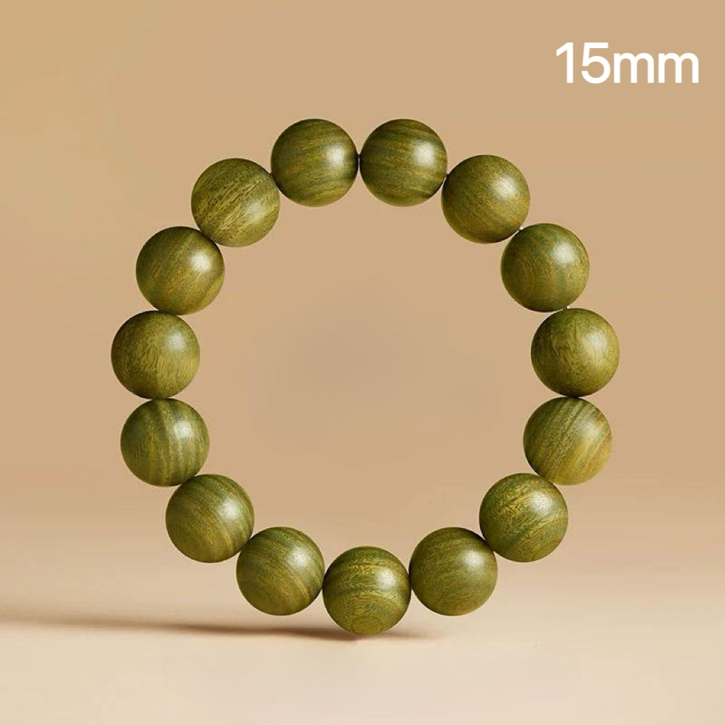 Sweet Green Sandalwood Beads - Oxidizing Prayer Bracelet : Green 15mm - Seekcase