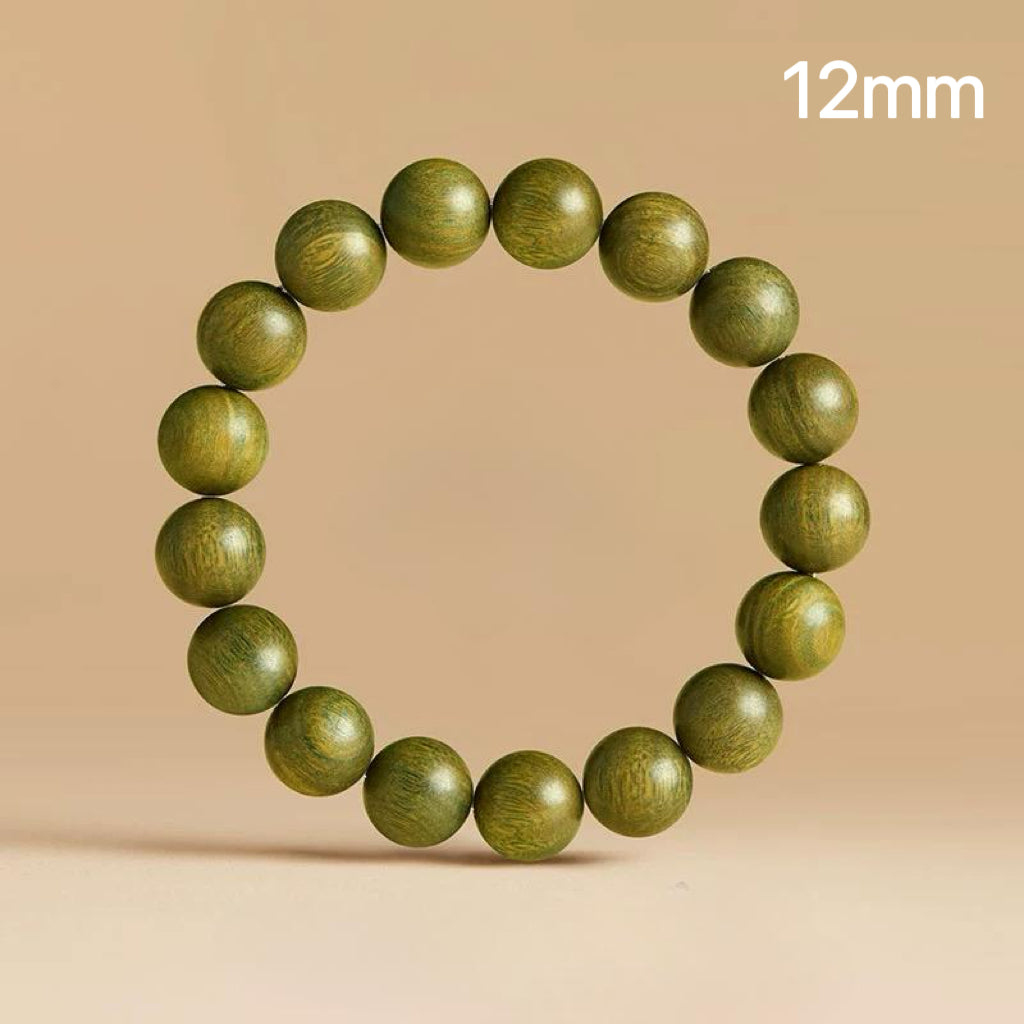 Sweet Green Sandalwood Beads - Oxidizing Prayer Bracelet : Green 12mm - Seekcase