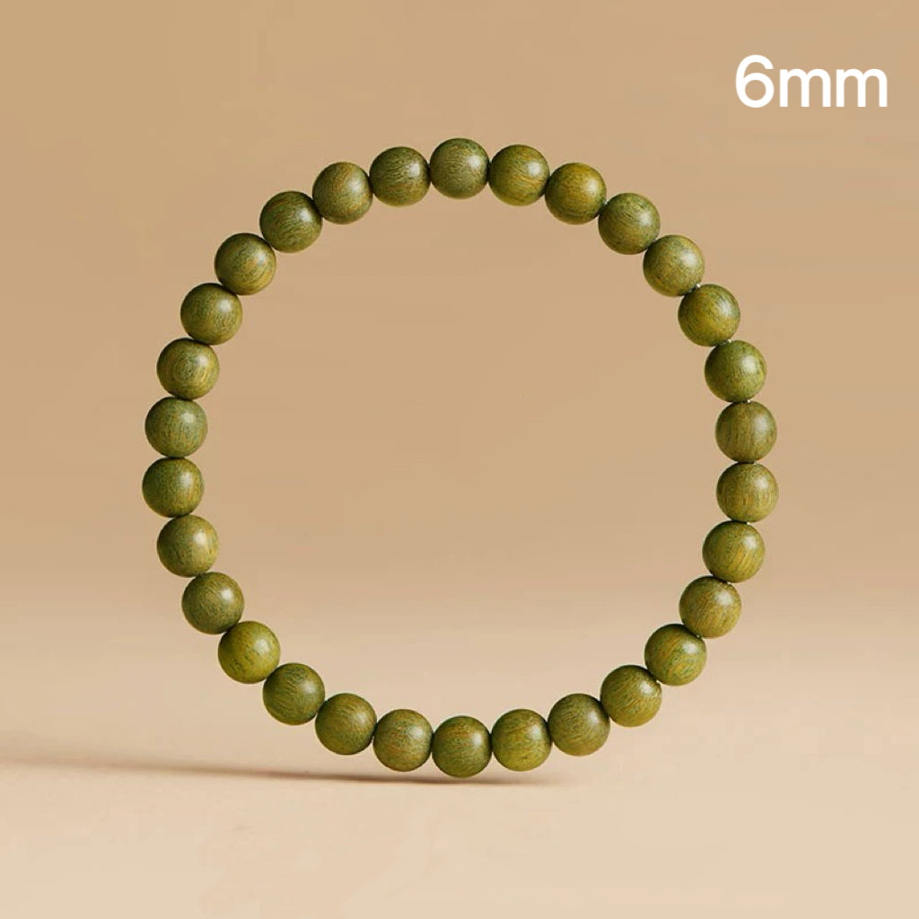 Sweet Green Sandalwood Beads - Oxidizing Prayer Bracelet : Green 6mm - Seekcase