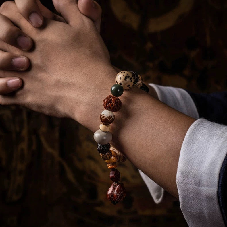 Sacred 18-Bead Bodhi Seed Bracelet : - Seekcase