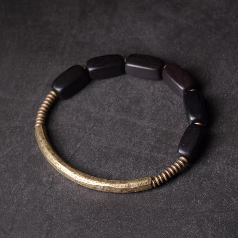 Ebony & Brass Retro Bracelet : - Seekcase
