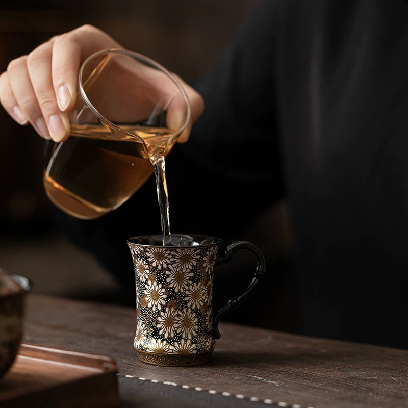 Daisy Handle Tea Cups, Set of 2