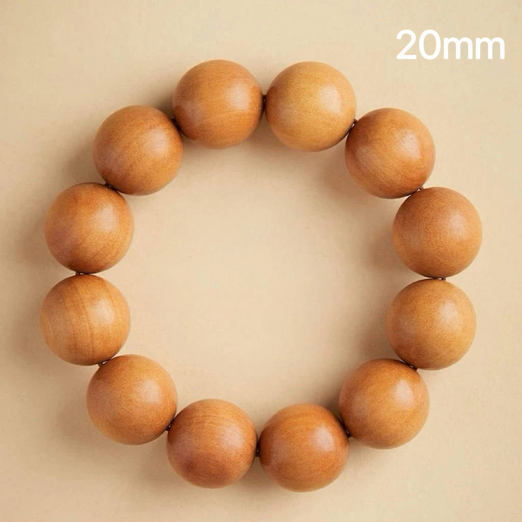 Mountain Guardian Mala – Sacred Peach Wood Purification Bracelet : 棕色 20mm - Seekcase