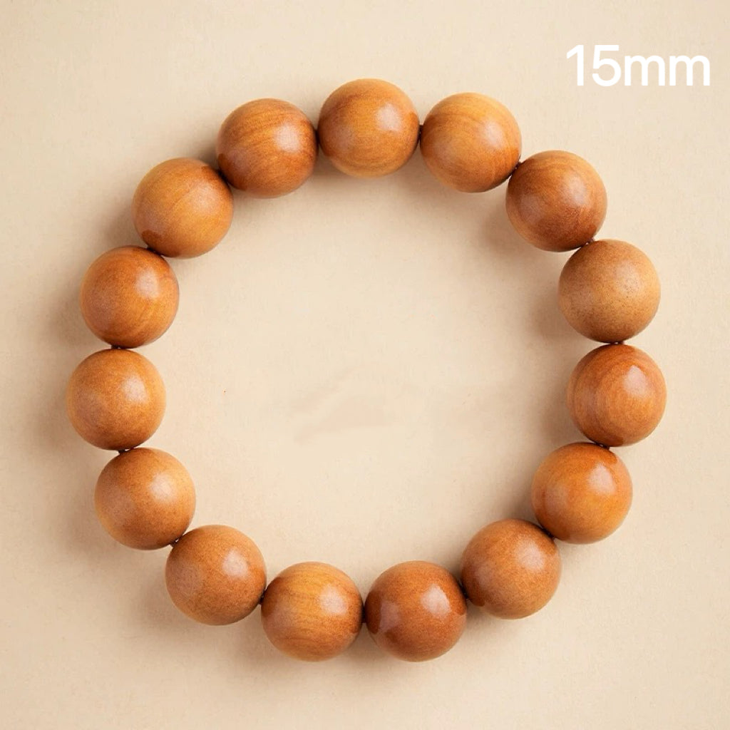 Mountain Guardian Mala – Sacred Peach Wood Purification Bracelet : 棕色 15mm - Seekcase