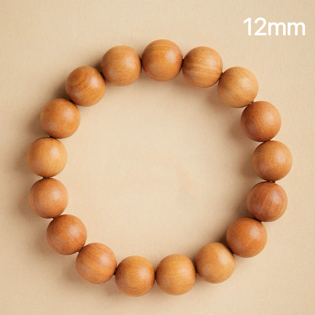 Mountain Guardian Mala – Sacred Peach Wood Purification Bracelet : 棕色 12mm - Seekcase