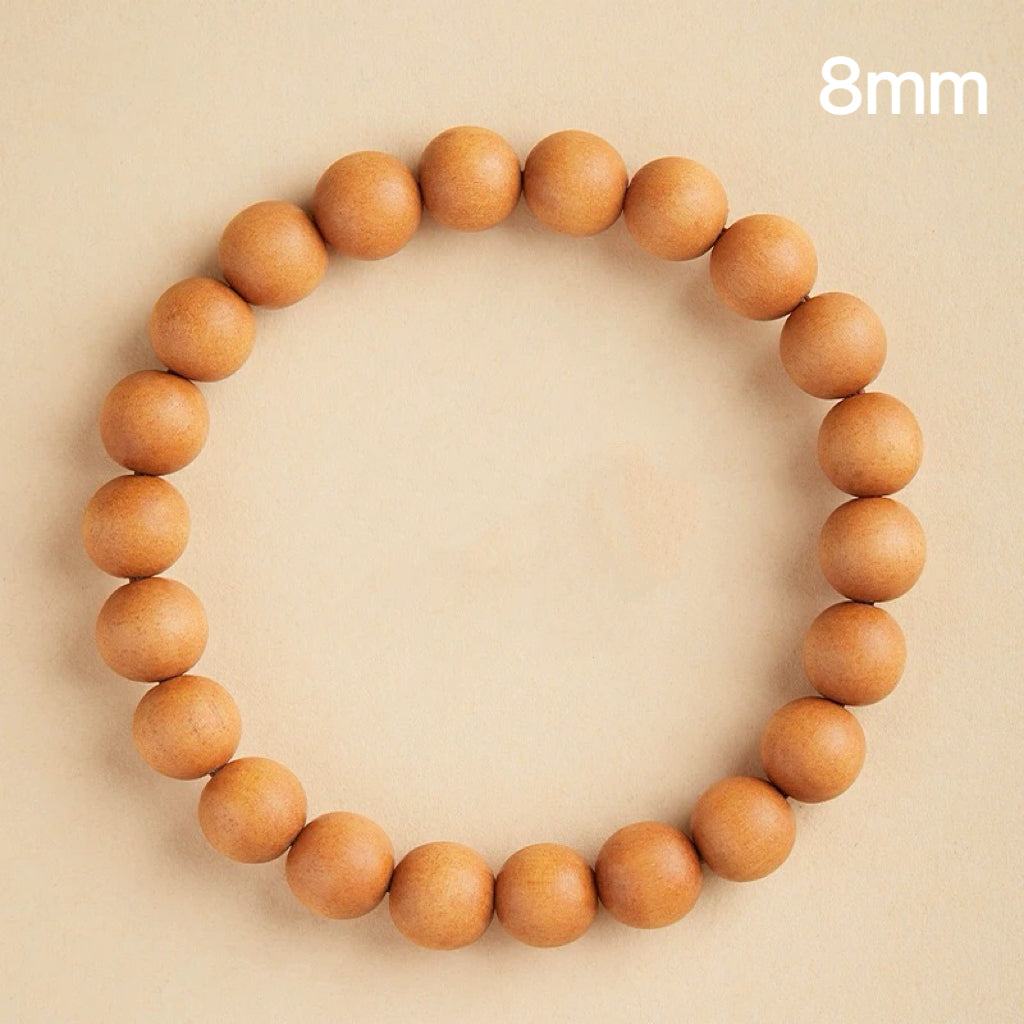 Mountain Guardian Mala – Sacred Peach Wood Purification Bracelet : 棕色 8mm - Seekcase