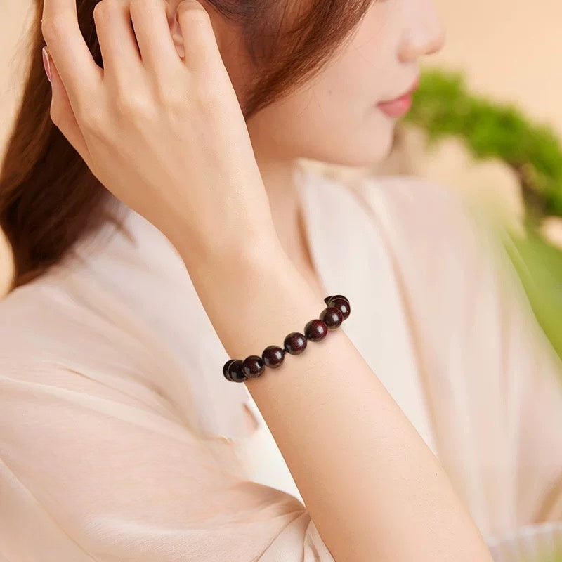 Sacred Flame Mala – Red Sandalwood Creativity Bracelet : - Seekcase