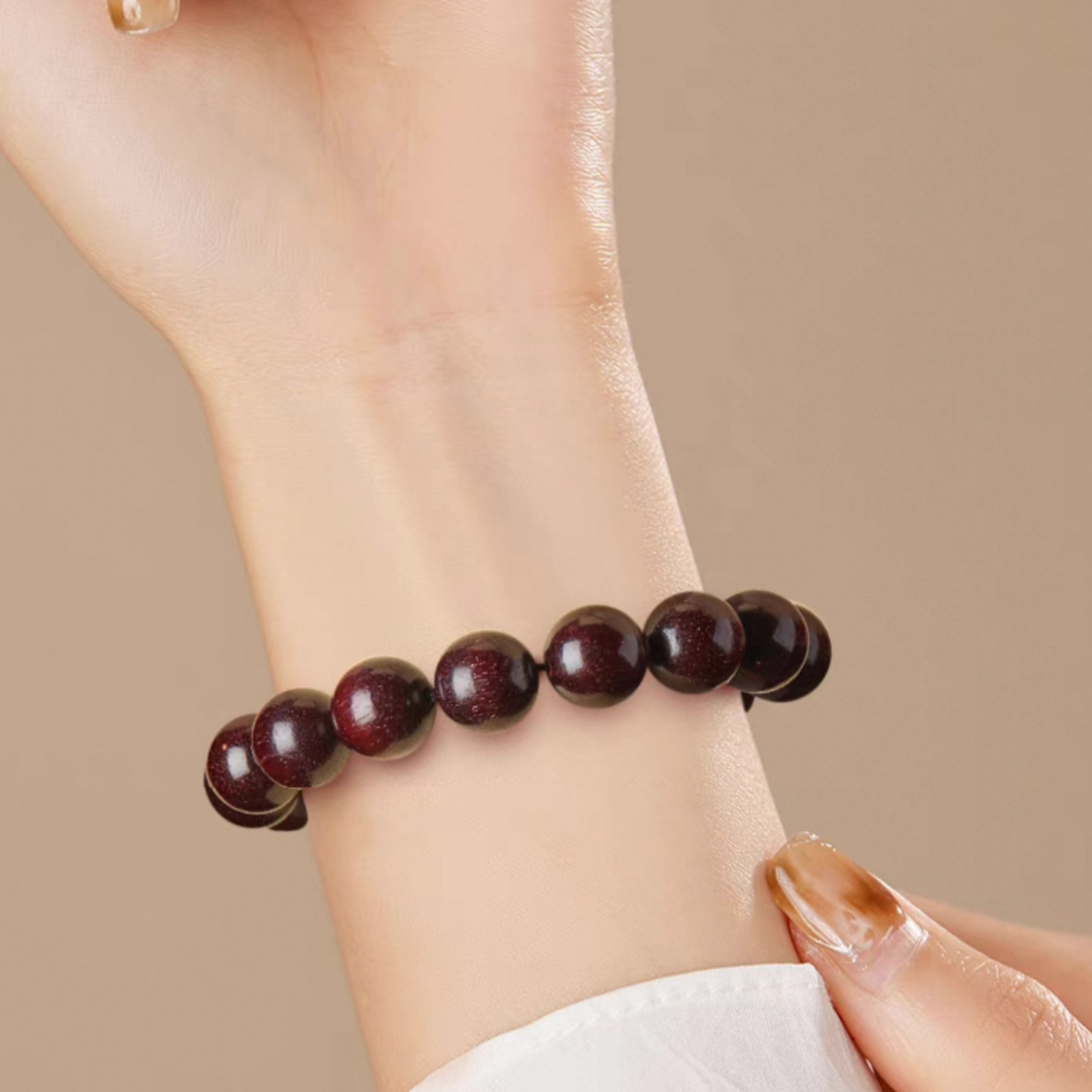 Sacred Flame Mala – Red Sandalwood Creativity Bracelet : - Seekcase