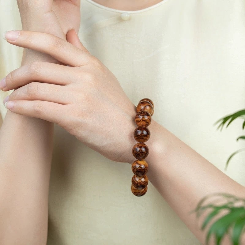 Creative Ember Mala – Huanghuali & Sandalwood Bracelet : - Seekcase
