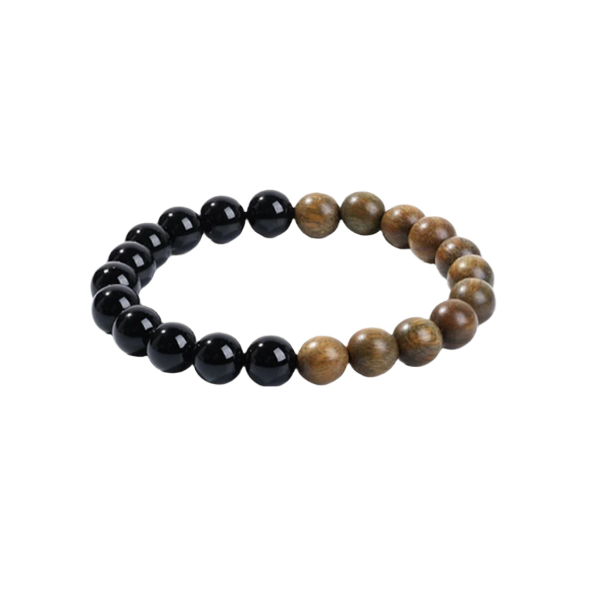Green Sandalwood & Obsidian Beaded Bracelet (Copy) : 8mm - Seekcase