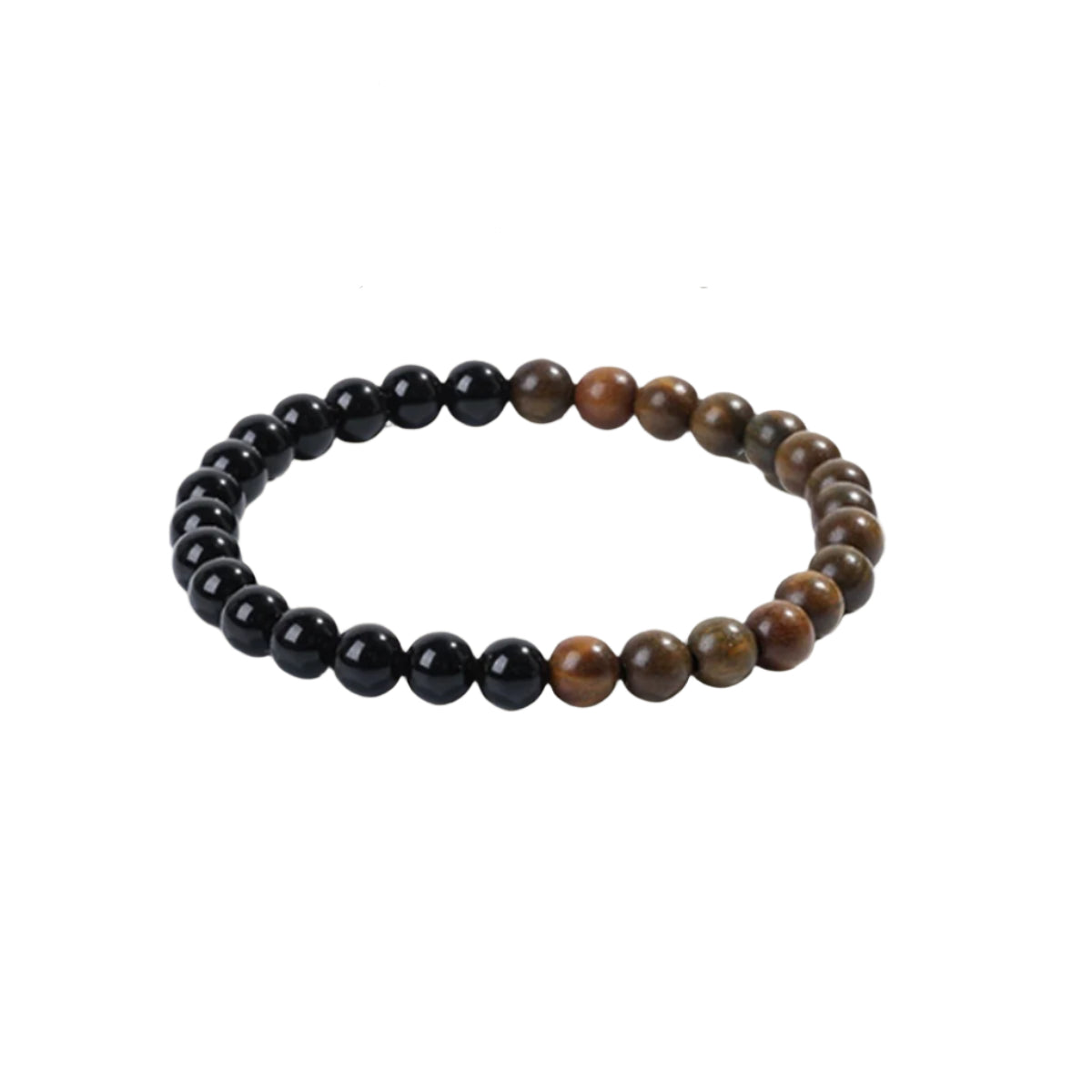 Black Obsidian & Green Sandalwood Bracelet : 6mm - Seekcase