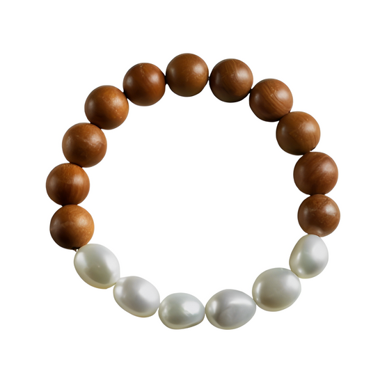 Peach Wood Pearl Bracelet : - Seekcase
