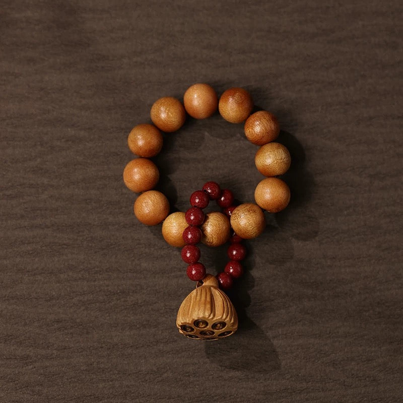 Peach Wood Cinnabar Meditation Tool : Peach Wood + Cinnabar 8mm - Seekcase