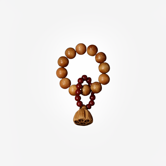Cinnabar & Peach Wood Meditation Bracelet : Cinnabar & Peach Wood - Seekcase
