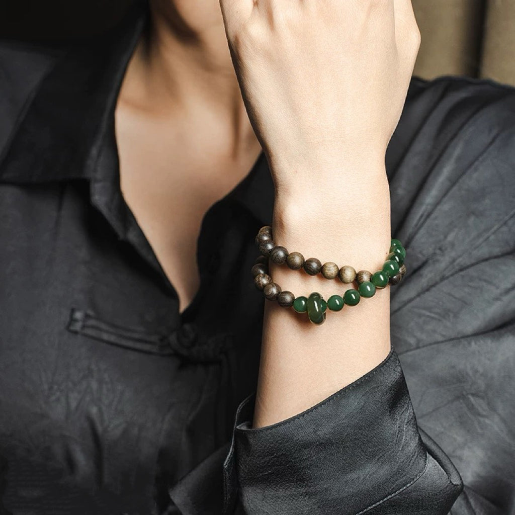 Jade & Ebony Wood Bracelet : - Seekcase