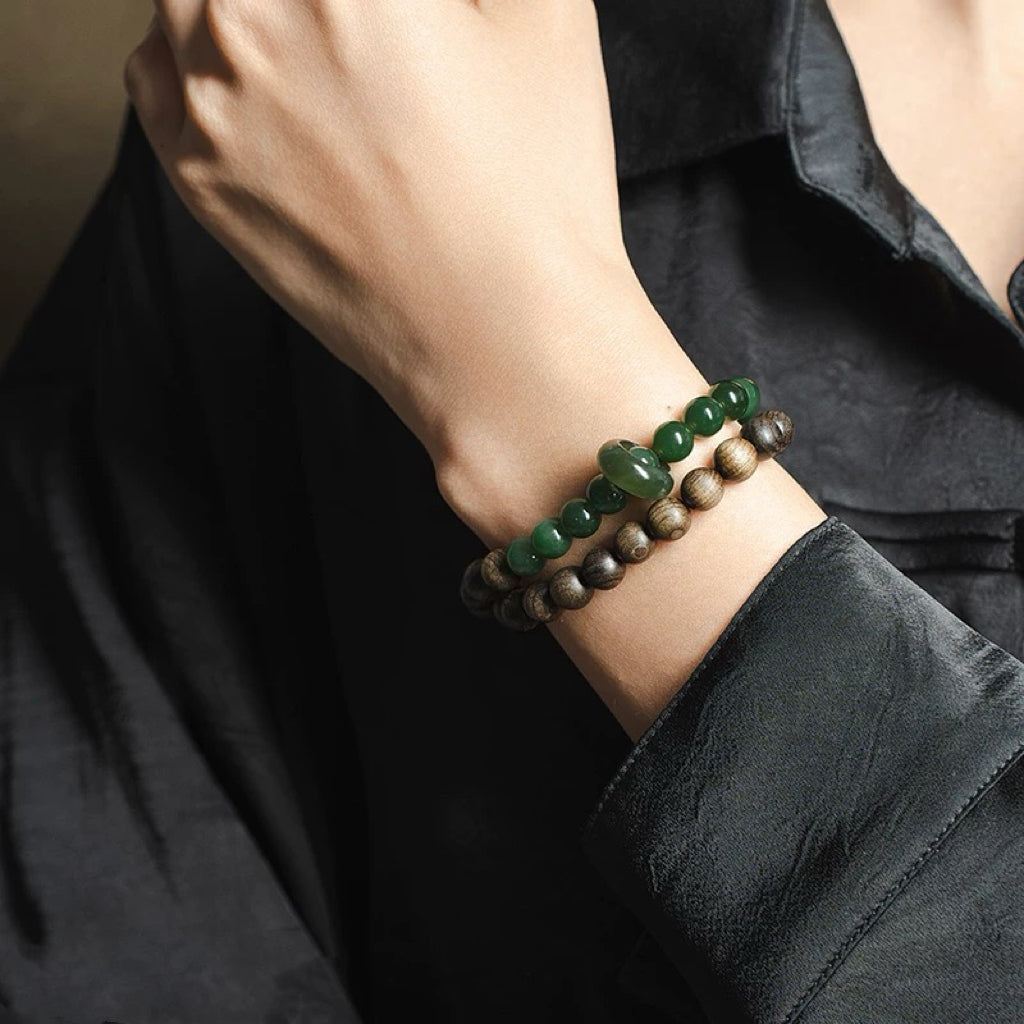 Jade & Ebony Wood Bracelet : - Seekcase