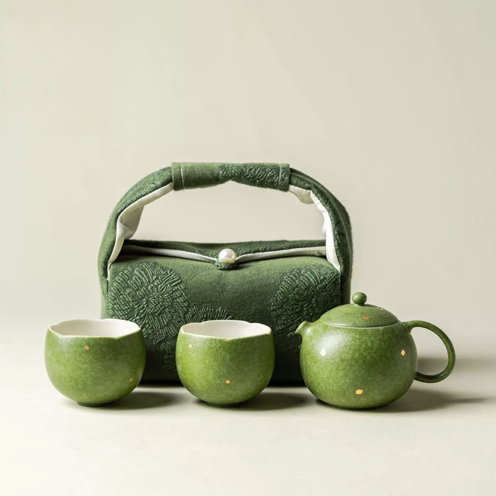 Green Citrus Portable Office Tea Set : - Seekcase