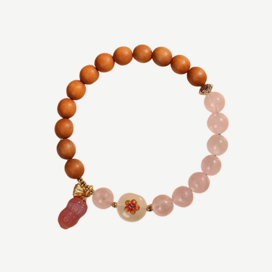 Sandalwood & Rose Quartz Bracelet : - Seekcase