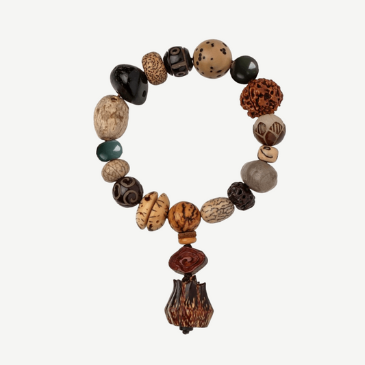 Sacred 18-Bead Bodhi Seed Bracelet : - Seekcase