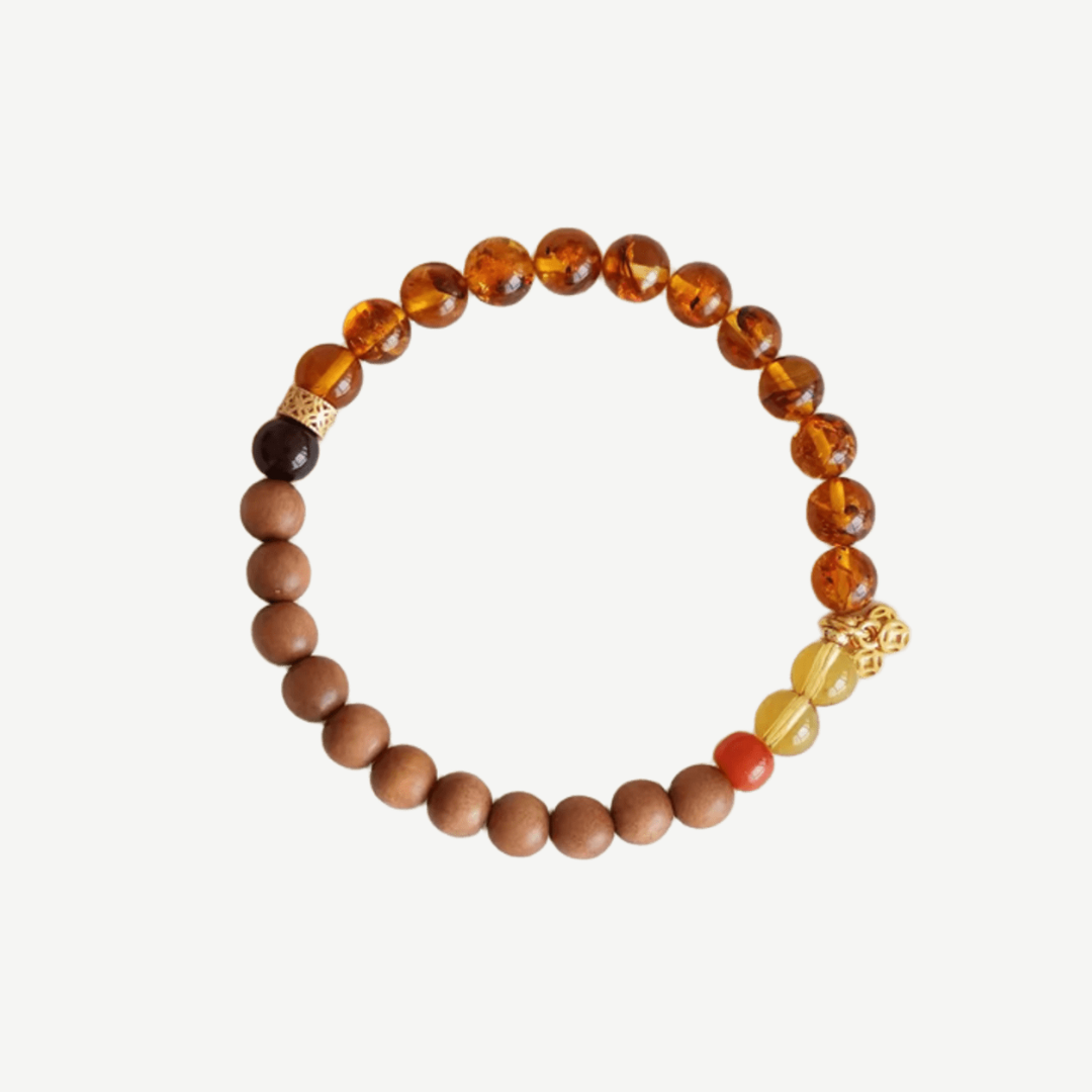 Amber Sandalwood & Citrine Bracelet : - Seekcase