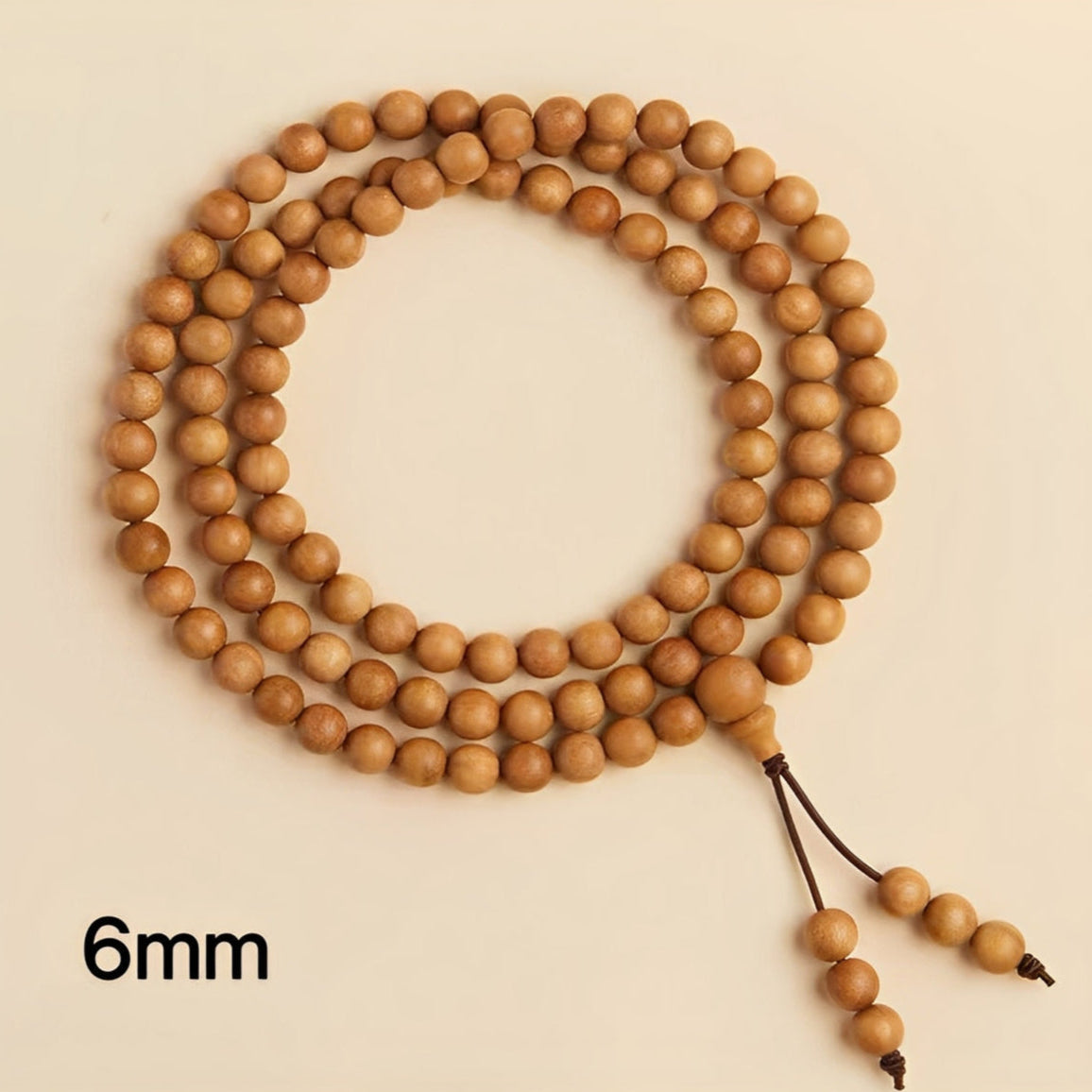 108-Bead Guardian Mala – Sinking Mysore Sandalwood Purification Strand : 棕色 6mm - Seekcase