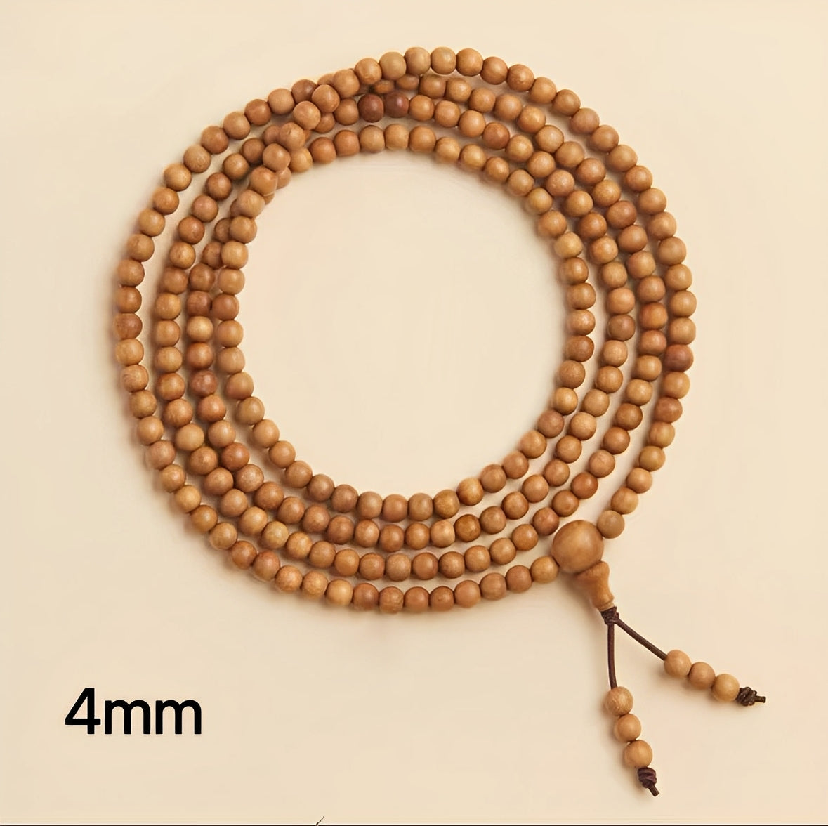 108-Bead Guardian Mala – Sinking Mysore Sandalwood Purification Strand : 棕色 4mm - Seekcase