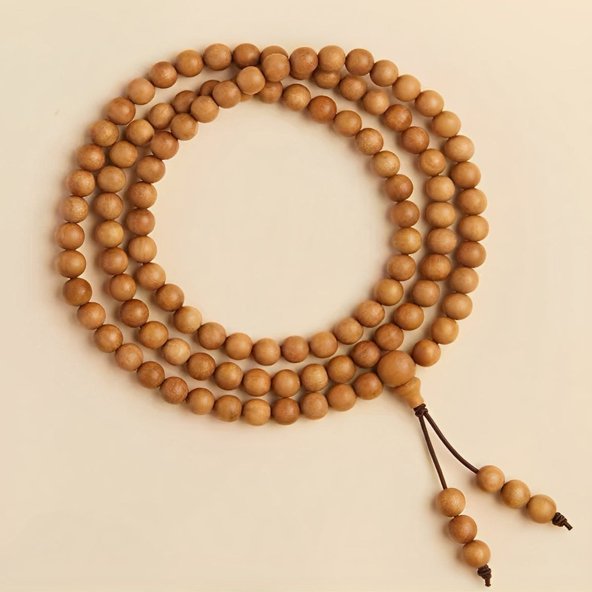 108-Bead Guardian Mala – Sinking Mysore Sandalwood Purification Strand : - Seekcase