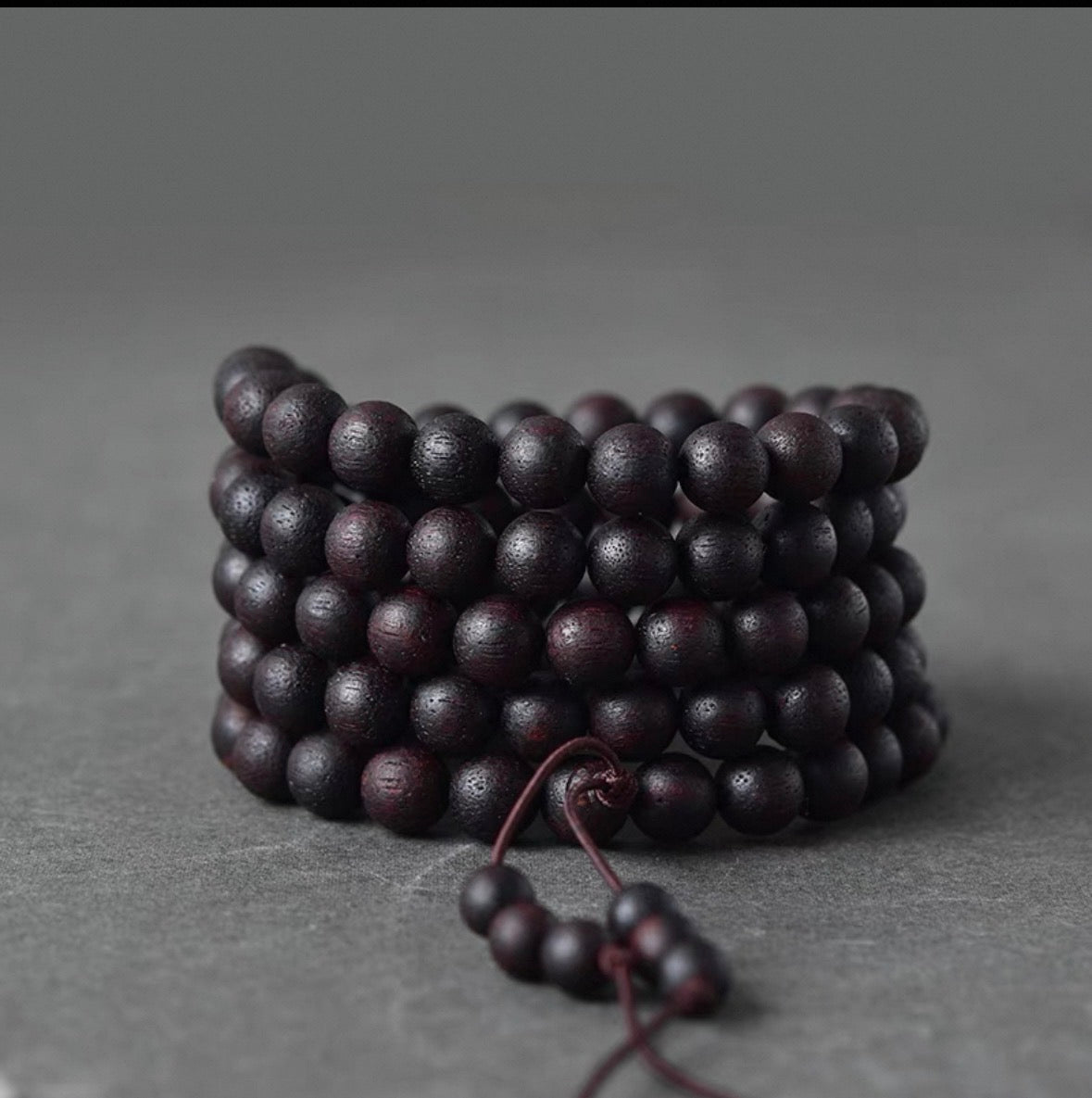 Black Sandalwood Success Bracelet : Black 8mm 108-Bead Wrap - Seekcase