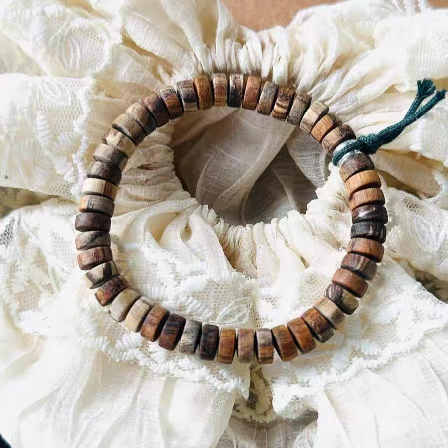 Agarwood "Rose Grain" Bracelet - Maillard Style Beads : - Seekcase