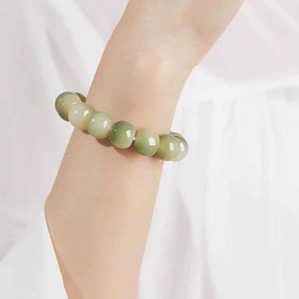 Natural Green Lime Bodhi Bracelet : - Seekcase