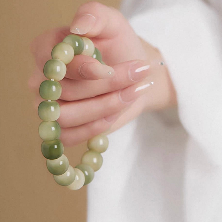 Natural Green Lime Bodhi Bracelet : - Seekcase