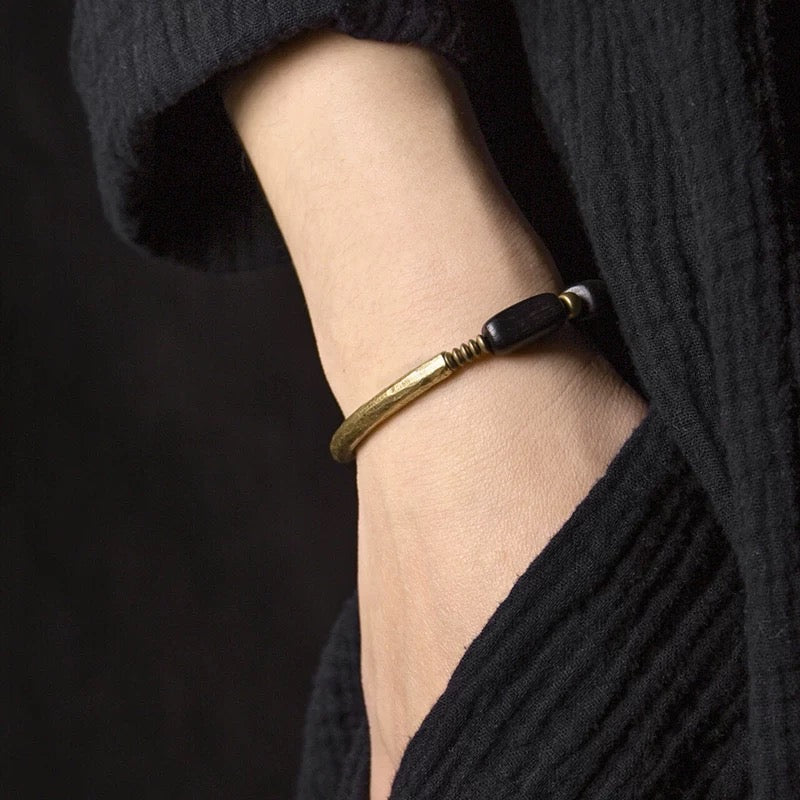 Ebony & Brass Retro Bracelet : - Seekcase