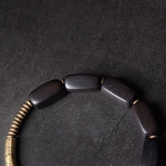 Ebony & Brass Retro Bracelet : - Seekcase