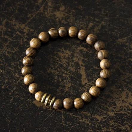 Sandalwood & Antiqued Alloy Vintage Bracelet : - Seekcase