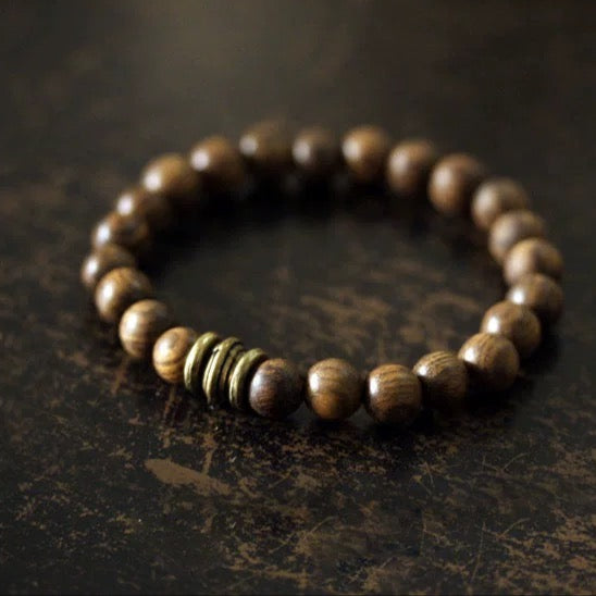 Sandalwood & Antiqued Alloy Vintage Bracelet : - Seekcase