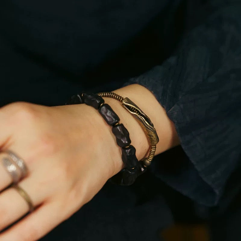Ebony & Brass Vintage Bracelet : - Seekcase