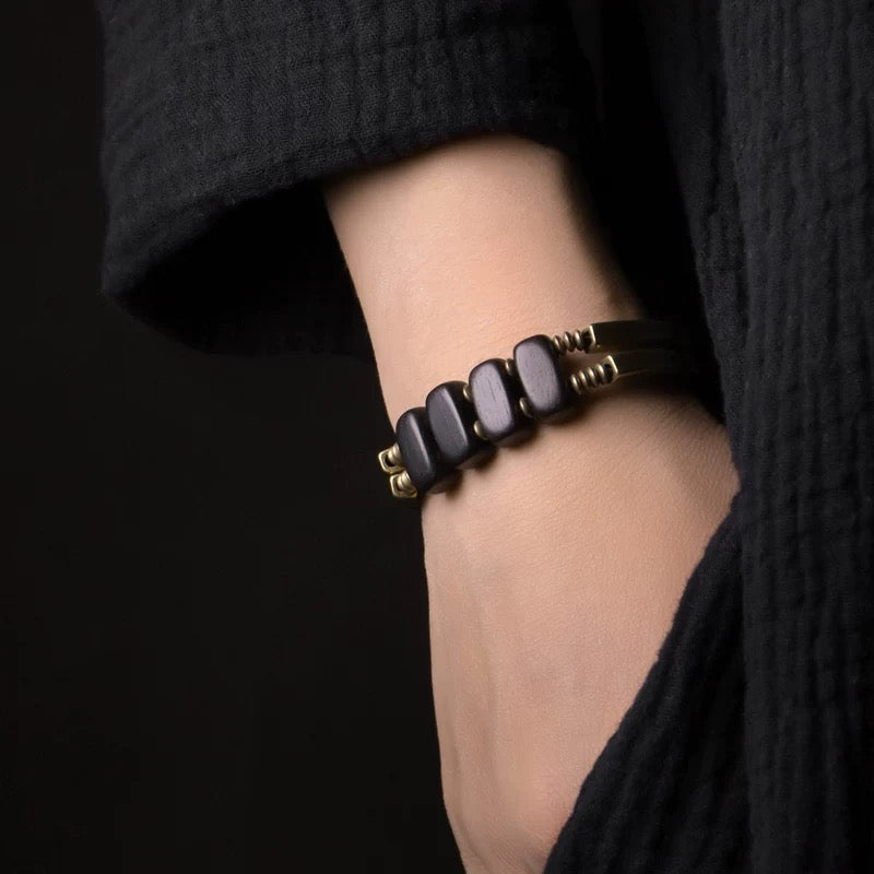 Ebony & Metallic Copper Statement Bracelet (Copy) : - Seekcase