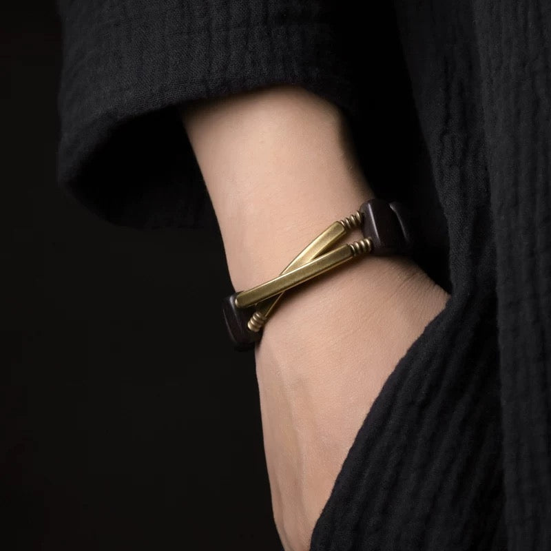 Ebony & Metallic Copper Statement Bracelet (Copy) : - Seekcase