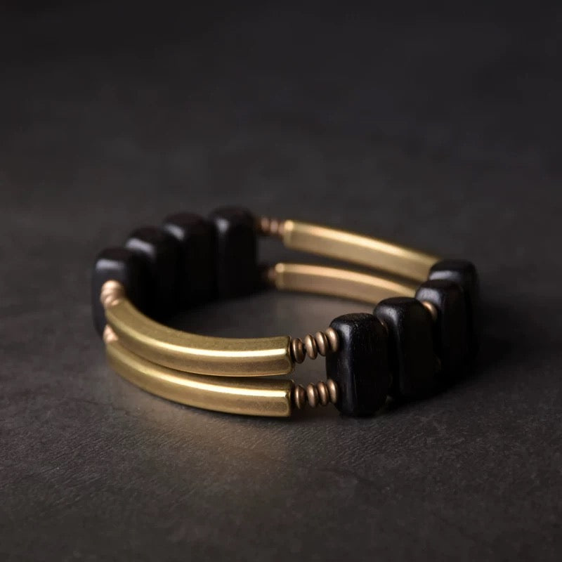 Ebony & Metallic Copper Statement Bracelet (Copy) : - Seekcase