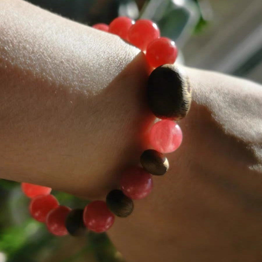Rhodonite & Agarwood Harmony Bracelet : - Seekcase