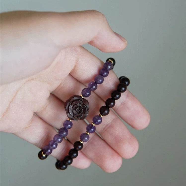 Amethyst & Sandalwood Serenity Bracelet : - Seekcase