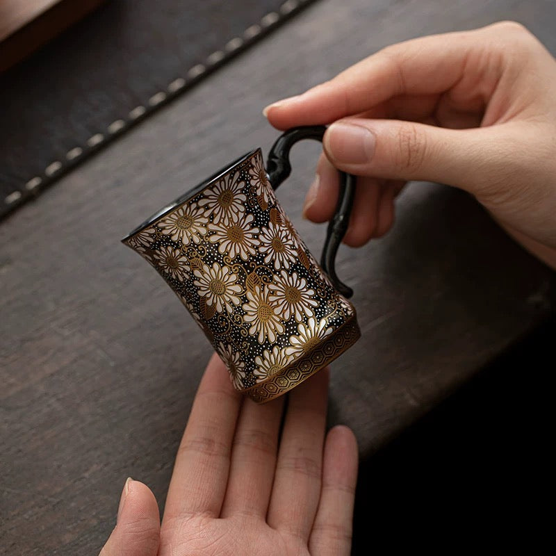 Daisy Handle Tea Cups, Set of 2