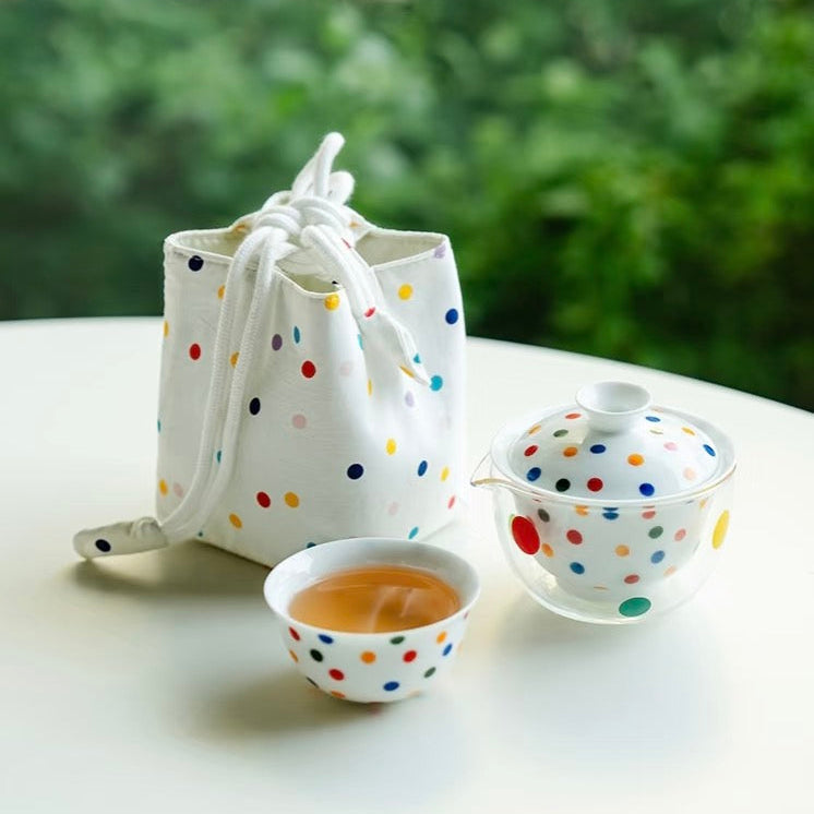 Polka-Dot Portable Office Gaiwan Set : - Seekcase