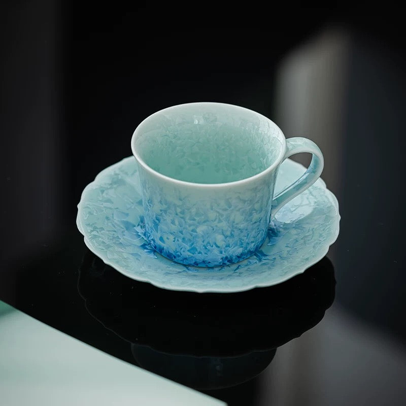The Glacier Blue Crystalline Coffee Set 155ml