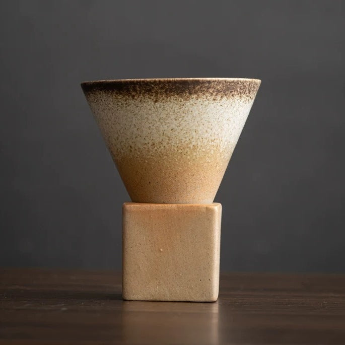 The Obelisk Wabi-Sabi Latte Art Cup 180ml : Sepia Earth - Seekcase